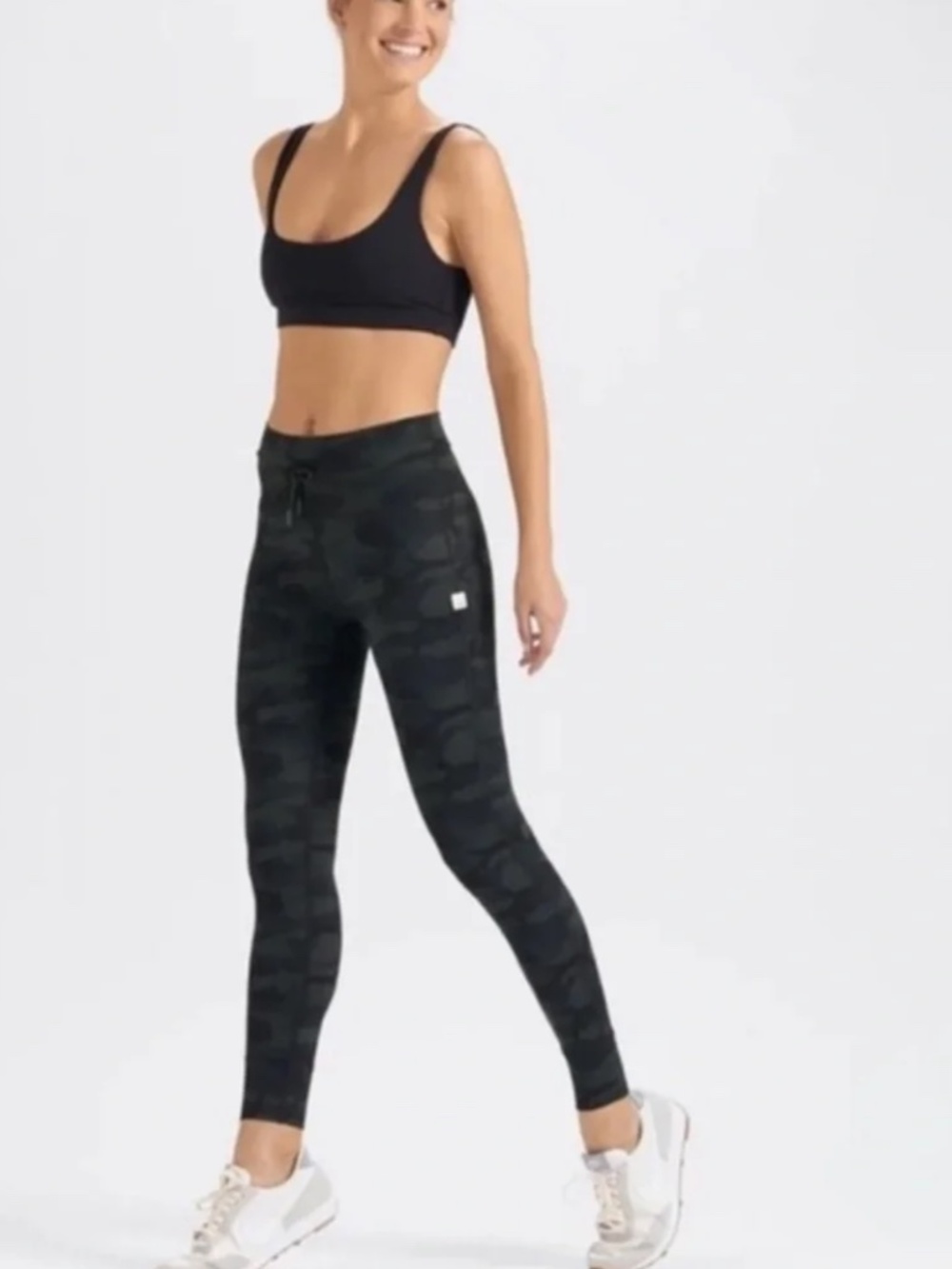 Vuori Black Charcoal Camo High-Rise Leggings